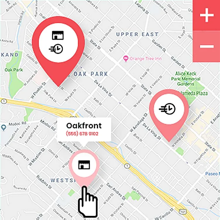 Sample Dispensary Map With Location Markers